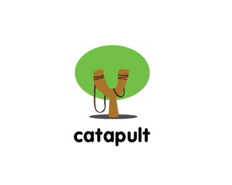 Catapult卡通射击类小游戏标志设计